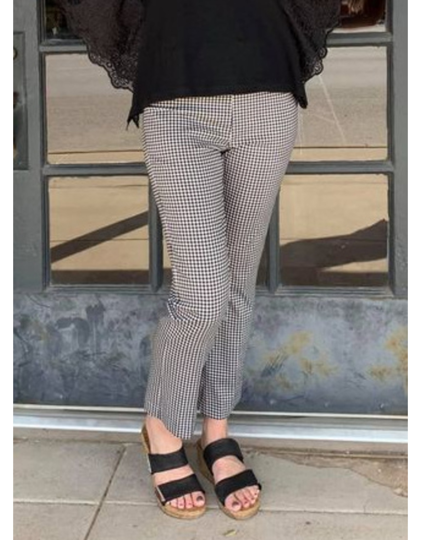 Elliott Lauren Elliott Lauren Bootcut Crop Gingham Pull On Pants