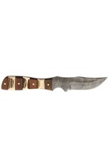 Knife 6.25" Damascus, Mini Stag, Wood with Sheath