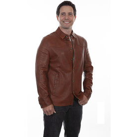 Scully Lambskin Western Cut Leather Shirt Jacket