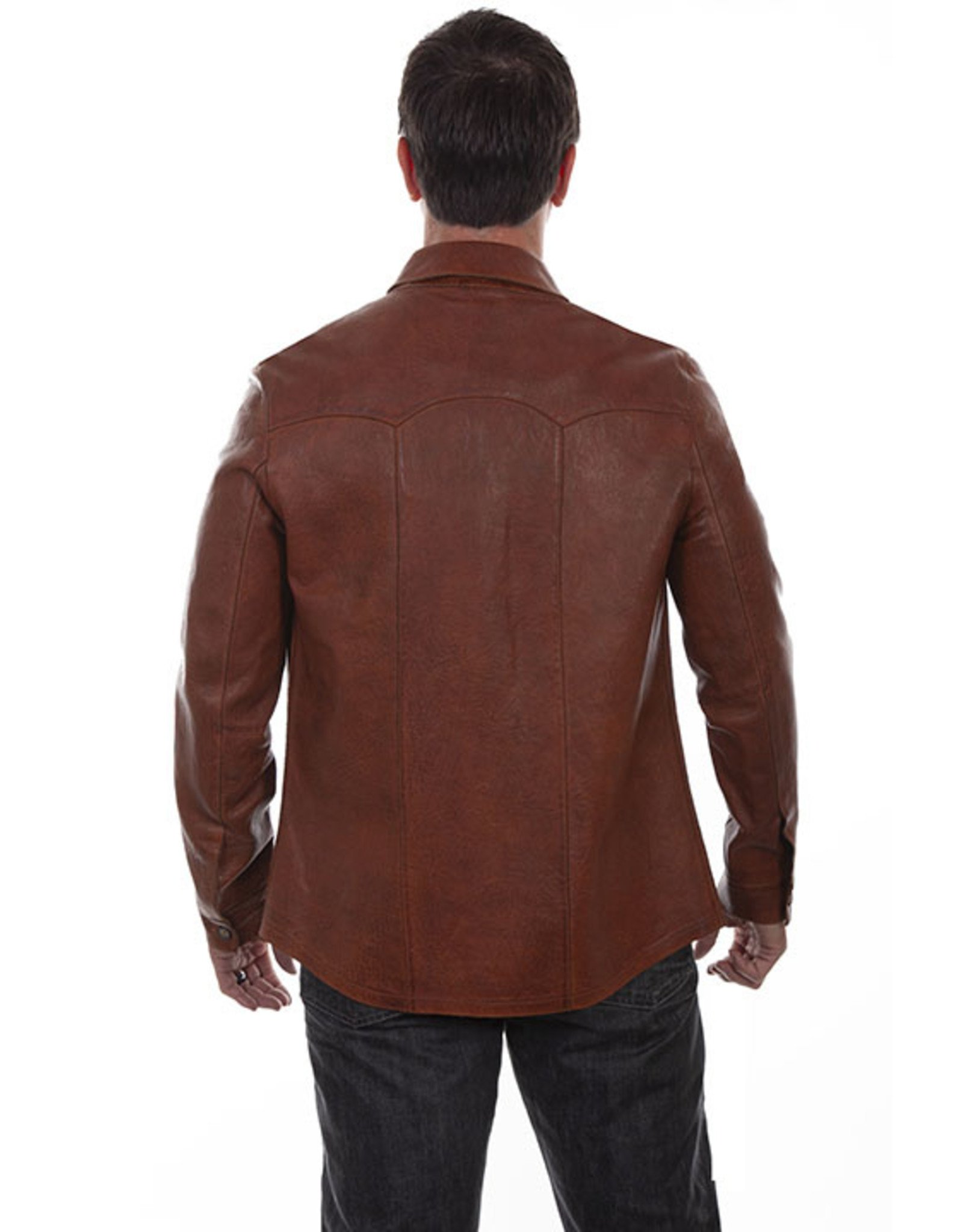 Scully Lambskin Western Cut Leather Shirt Jacket