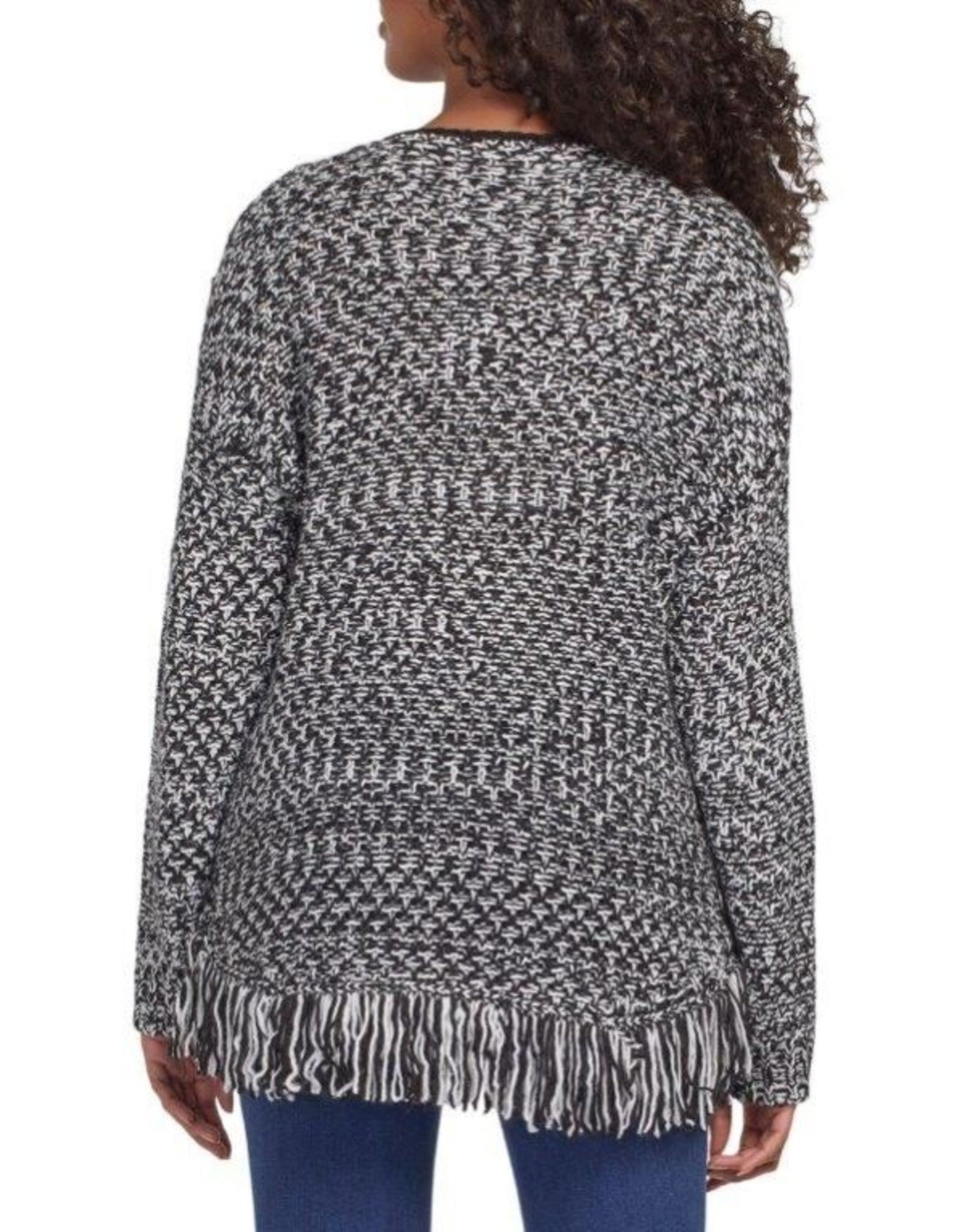 Tribal Tribal Long Sleeve Fringe Sweater