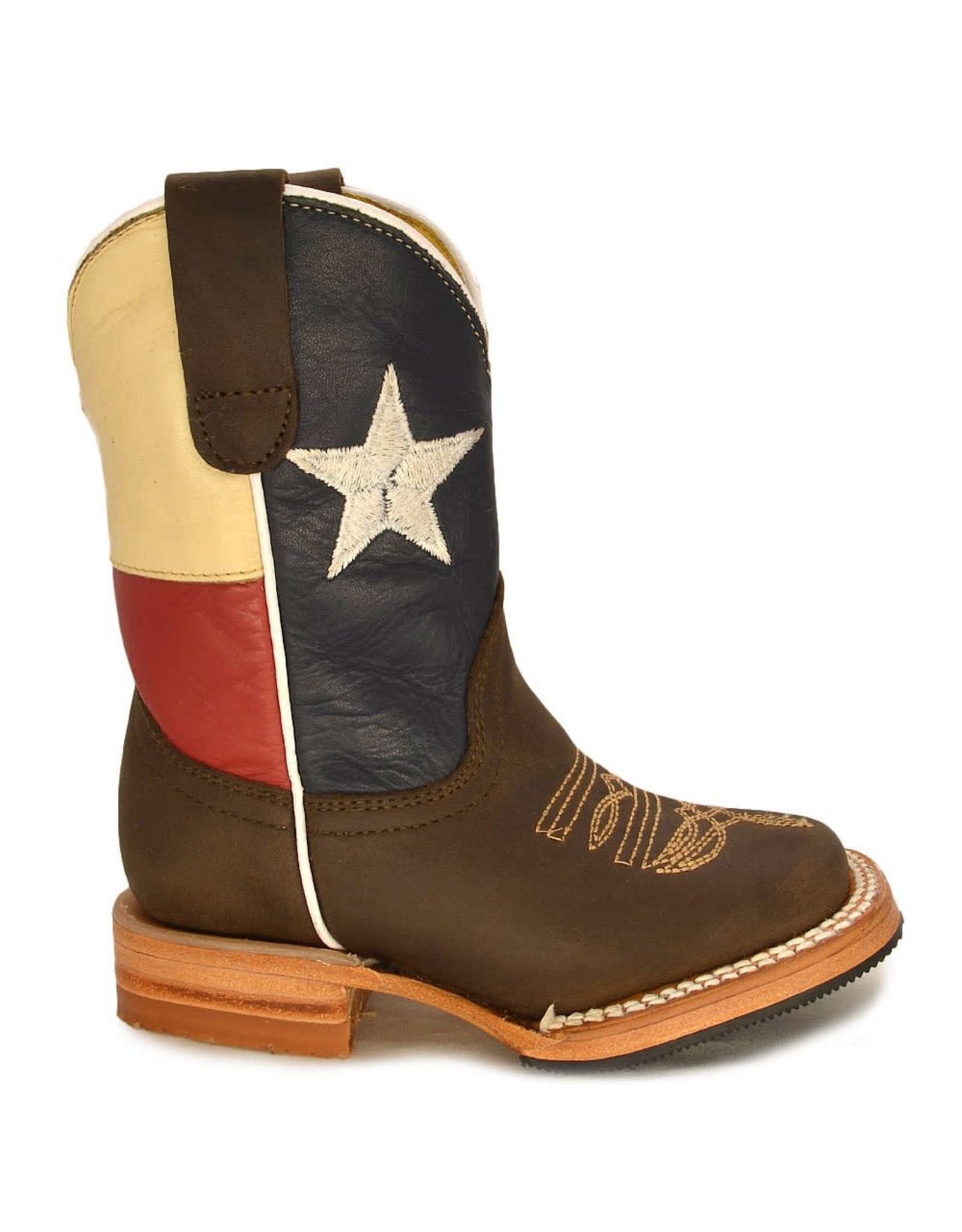 Kids Texas Flag Leather Boots