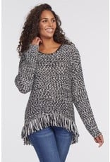 Tribal Tribal Long Sleeve Fringe Sweater