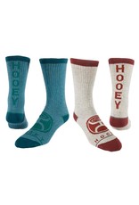 Hooey 2 Pair Crew Socks Teal/Grey
