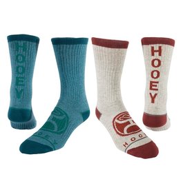 Hooey 2 Pair Crew Socks Teal/Grey