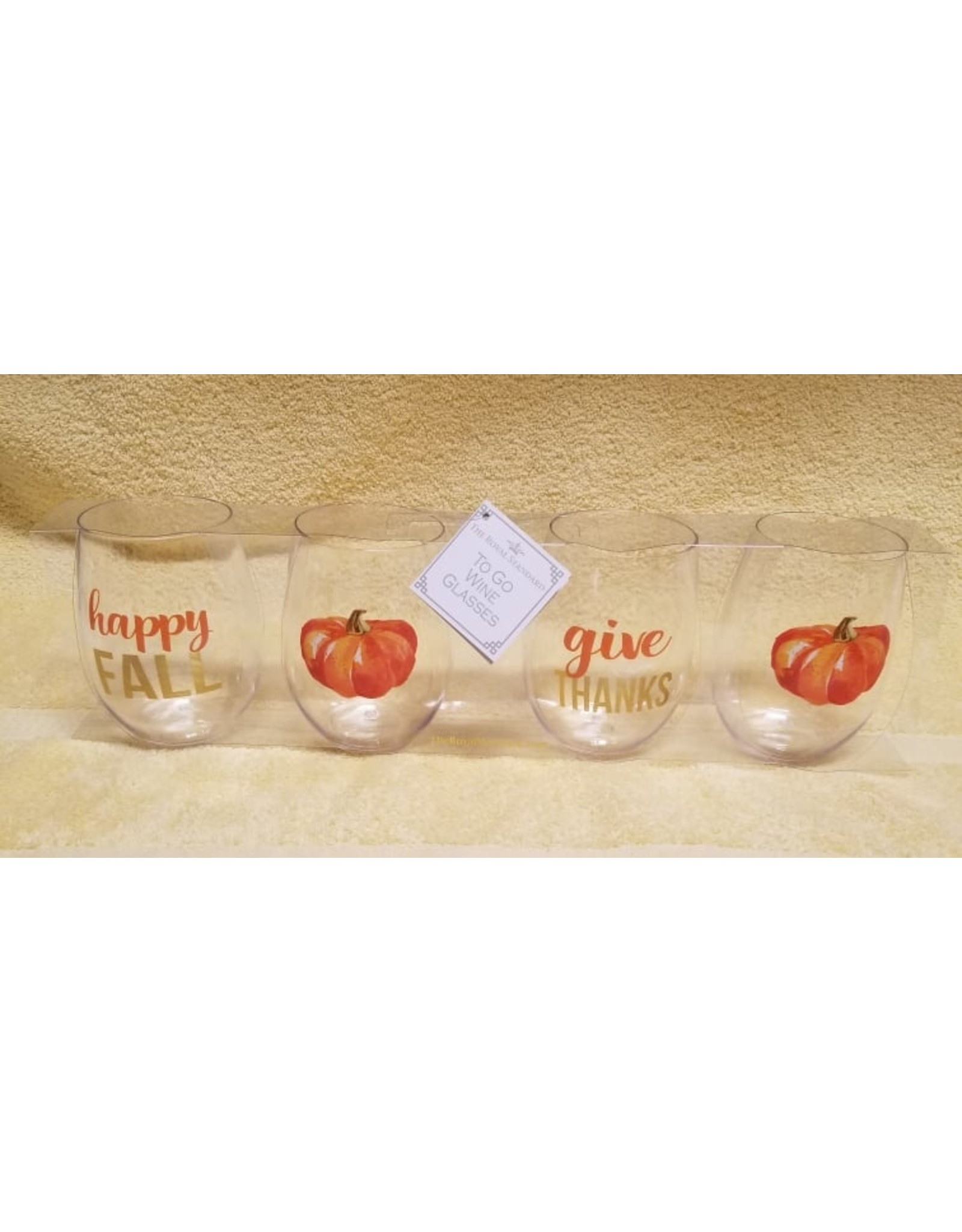 The Royal Standard Give Thanks To Go Wine Glasses Set of 4