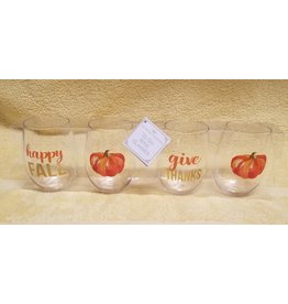 Give Thanks To Go Wine Glasses Set of 4
