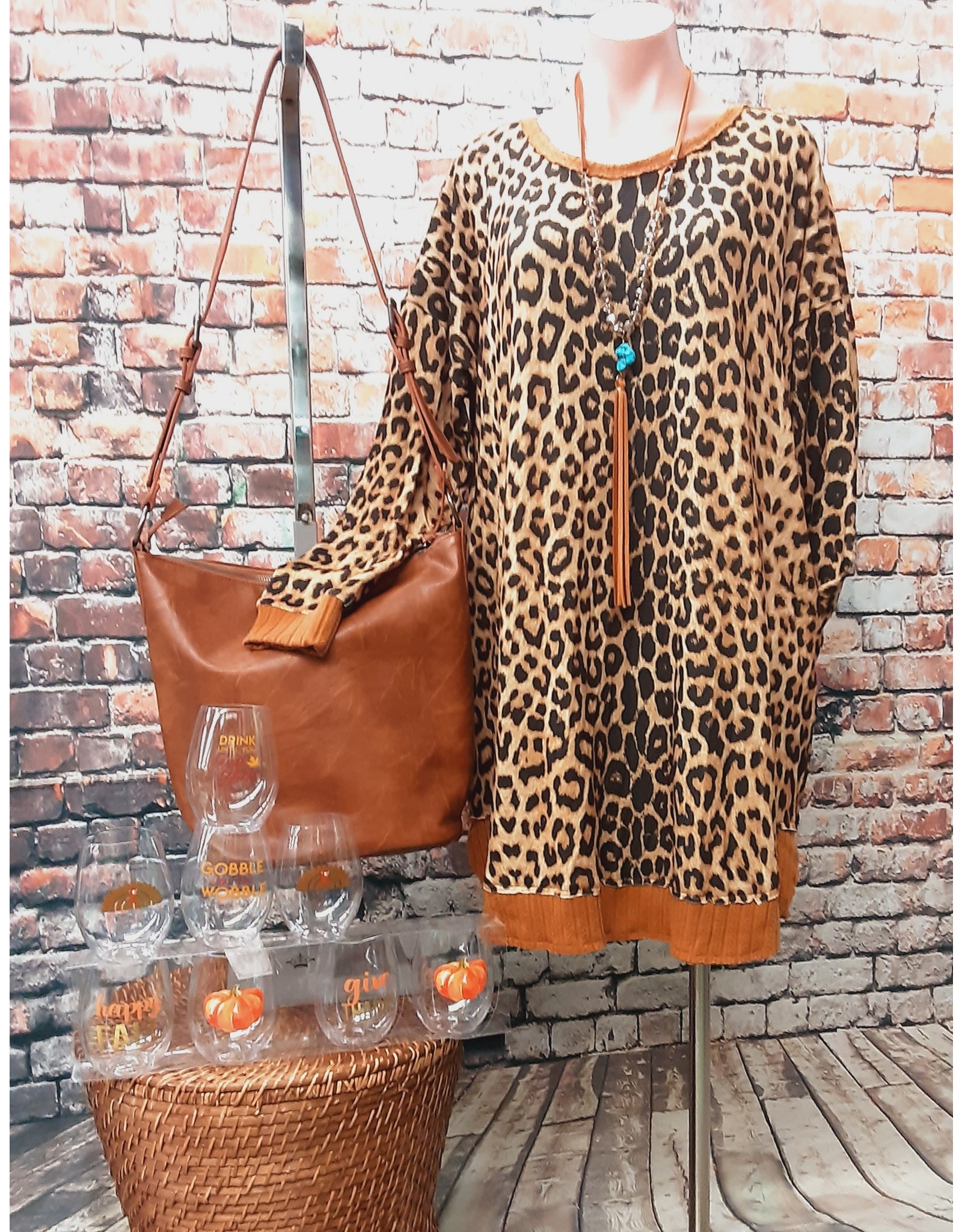 Griselda Animal Print Sweater Hem