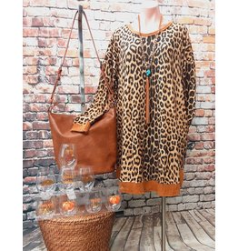 Griselda Animal Print Sweater Hem