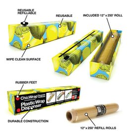 ChicWrap - Lemon Plastic Wrap  Dispenser 12" X  250'