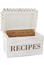 White Beaded Recipe Box