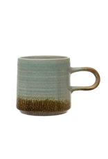 Stoneware Mug, Reactive Glaze, Blue & Brown