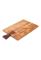 Two-Tone Acacia Wood Cheese/Cutting Board with Tail Joint Handle