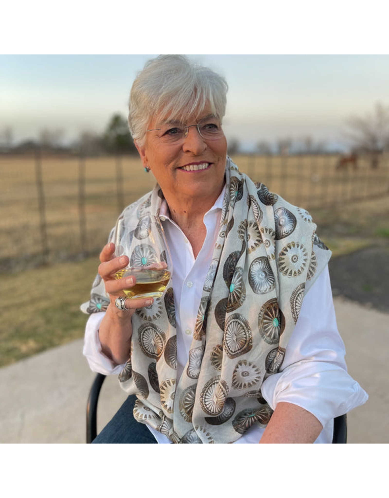 Fringe Scarves Fringe Shawl/Swim Wrap-Bone