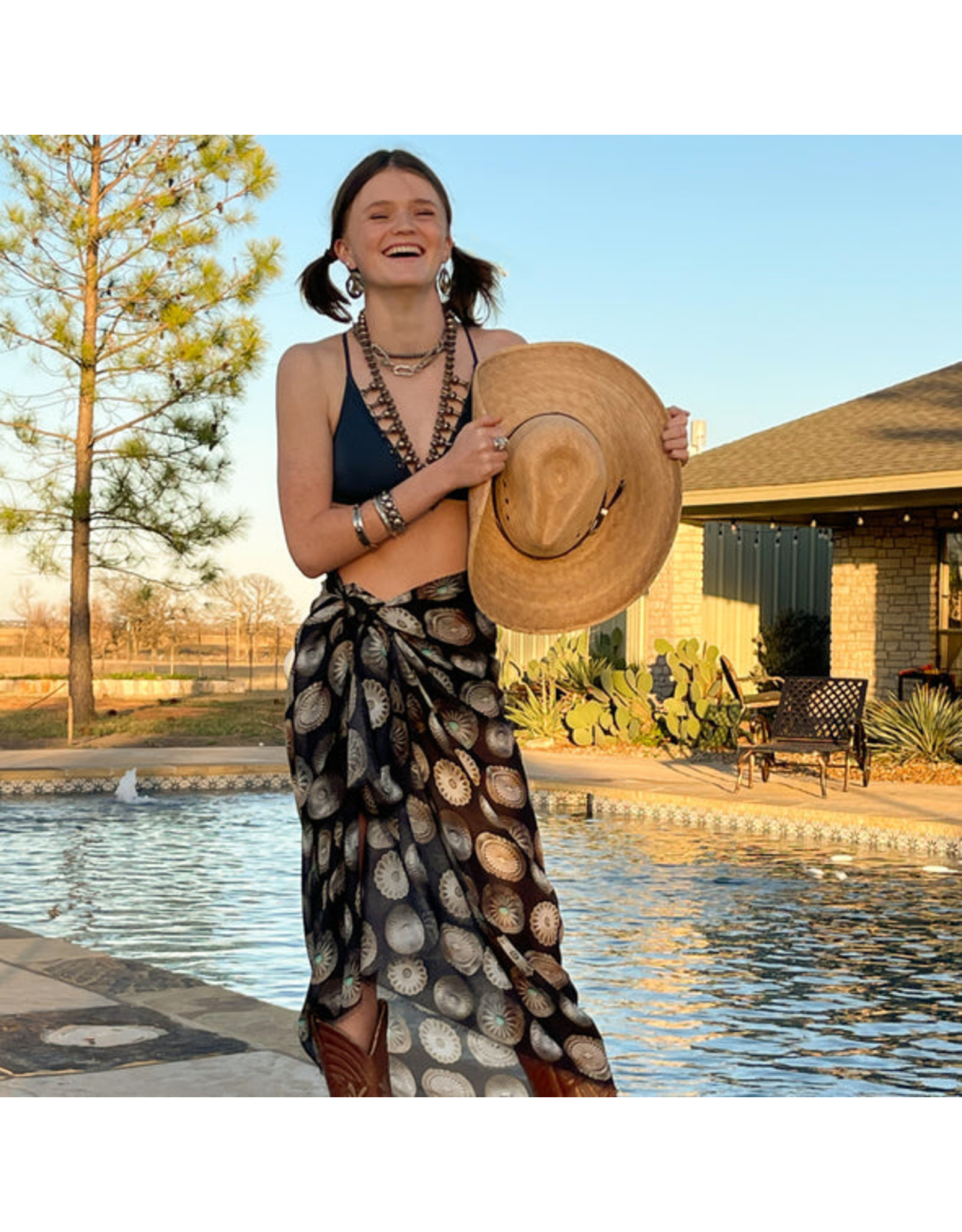 Fringe Scarves FringeShawl/Swim Wrap-Black