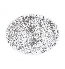 Enamelware Oval Platter Splatterware Grey