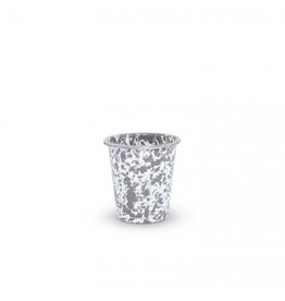 Enamelware 10 oz Short Tumbler Splatterware Grey