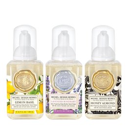Michel Design Works Mini Foaming Soap Set: Lavender Rosemary, Lemon Basil, Honey Almond