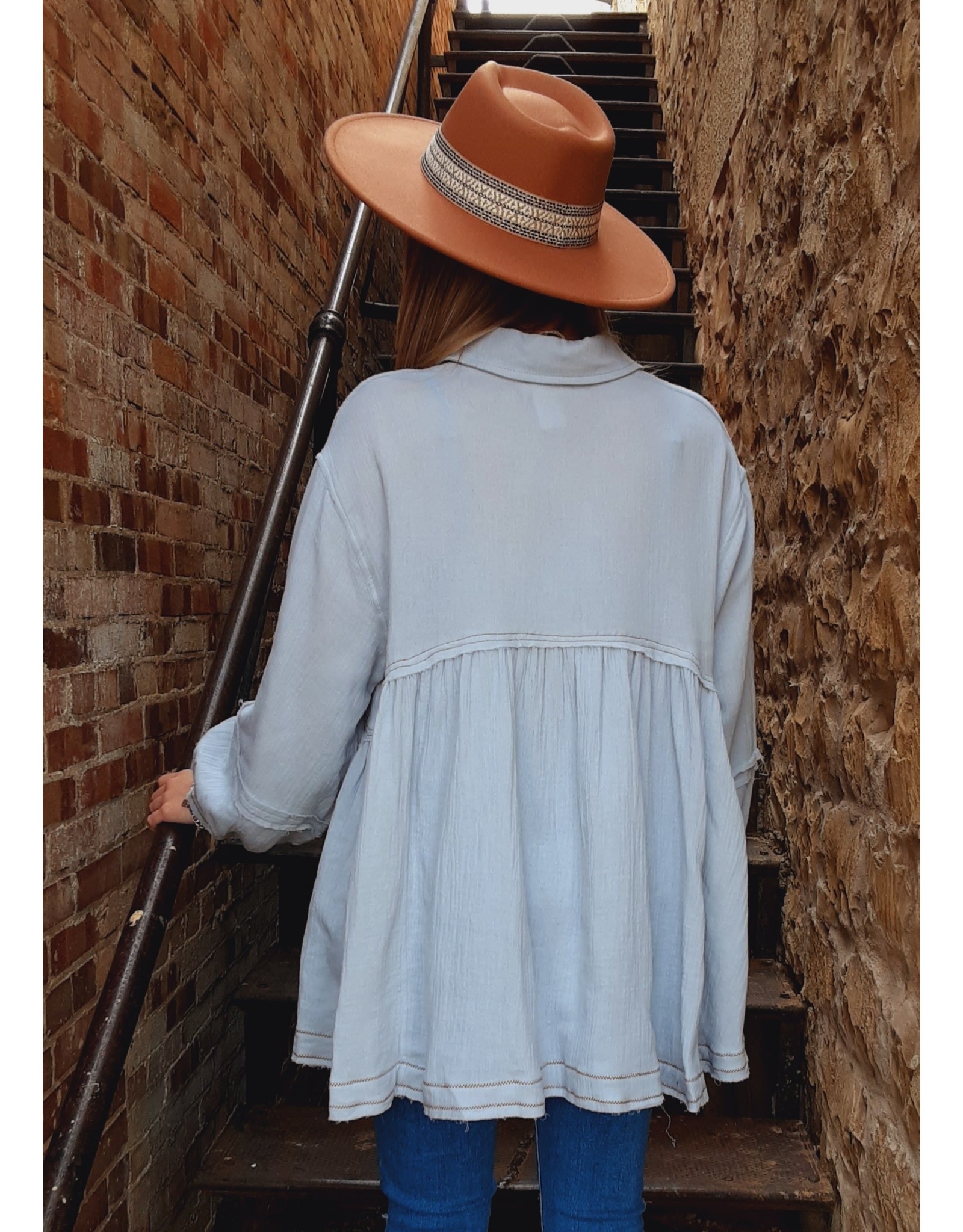 Davis Gauze Zig Zag Top