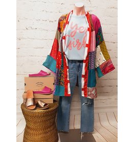 Silk Patch Kimono Short