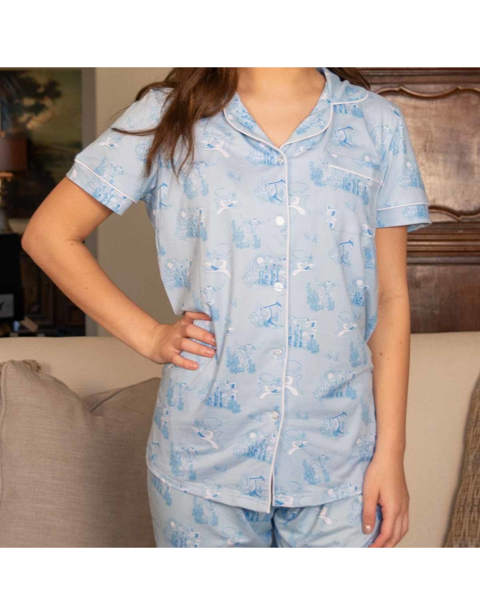 The Royal Standard Texas Toile Shirt/Pant Sleep Set