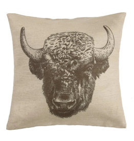 Buffalo Burlap Pillow 22x22