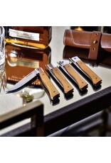 Messermeister 4 Piece Fine Edge Steak Knife Set w Leather Roll