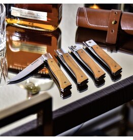 Messermeister 4 Piece Fine Edge Steak Knife Set w Leather Roll