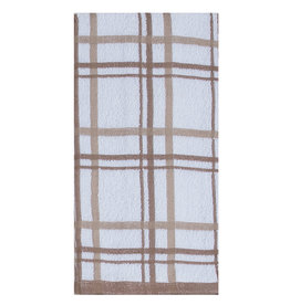 Windowpane 2 Piece Terry Towels - Taupe