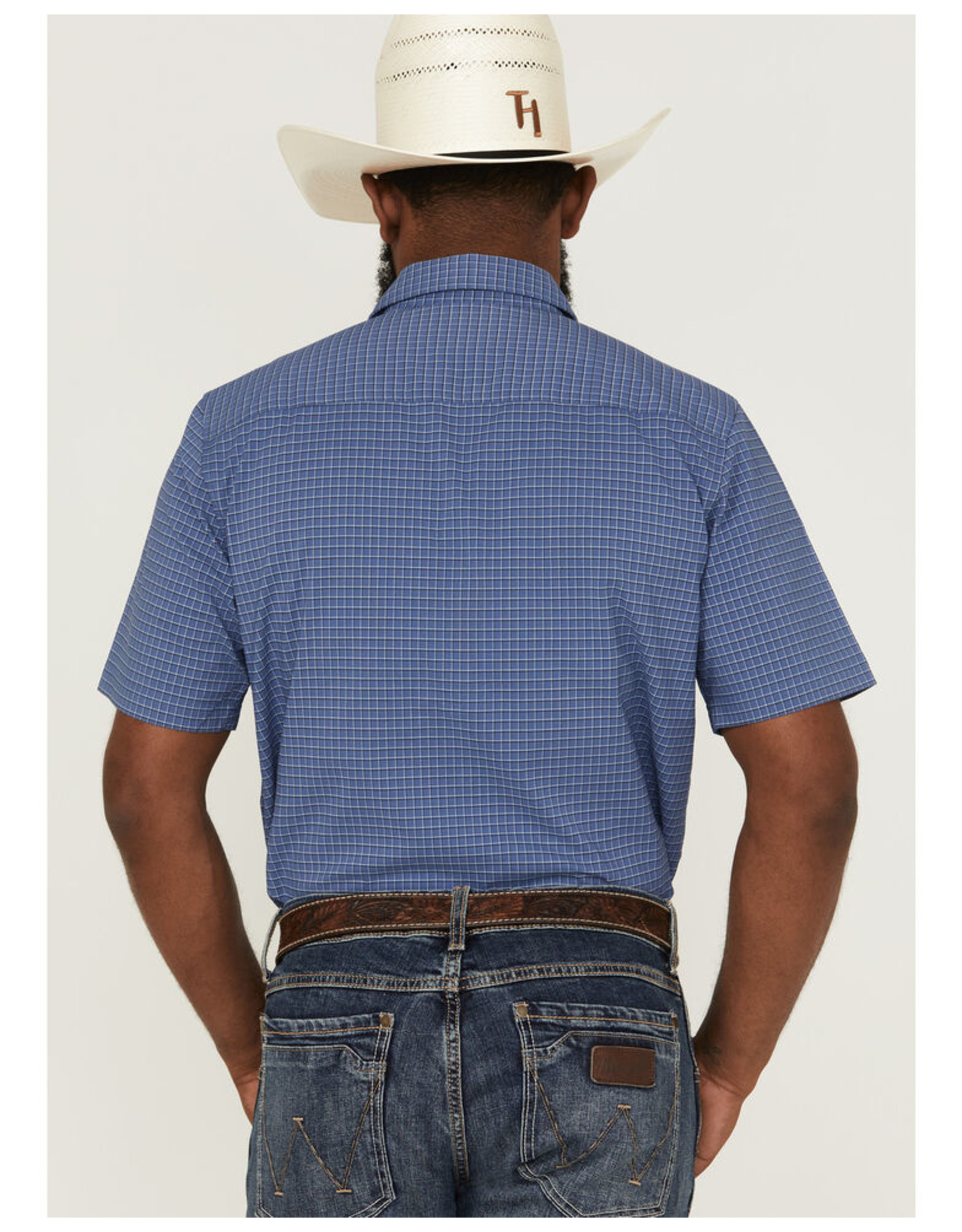 Kimes Ranch Kimes Ranch Men's Spyglass Blue Mini Check Short Sleeve Button-Down Western Shirt