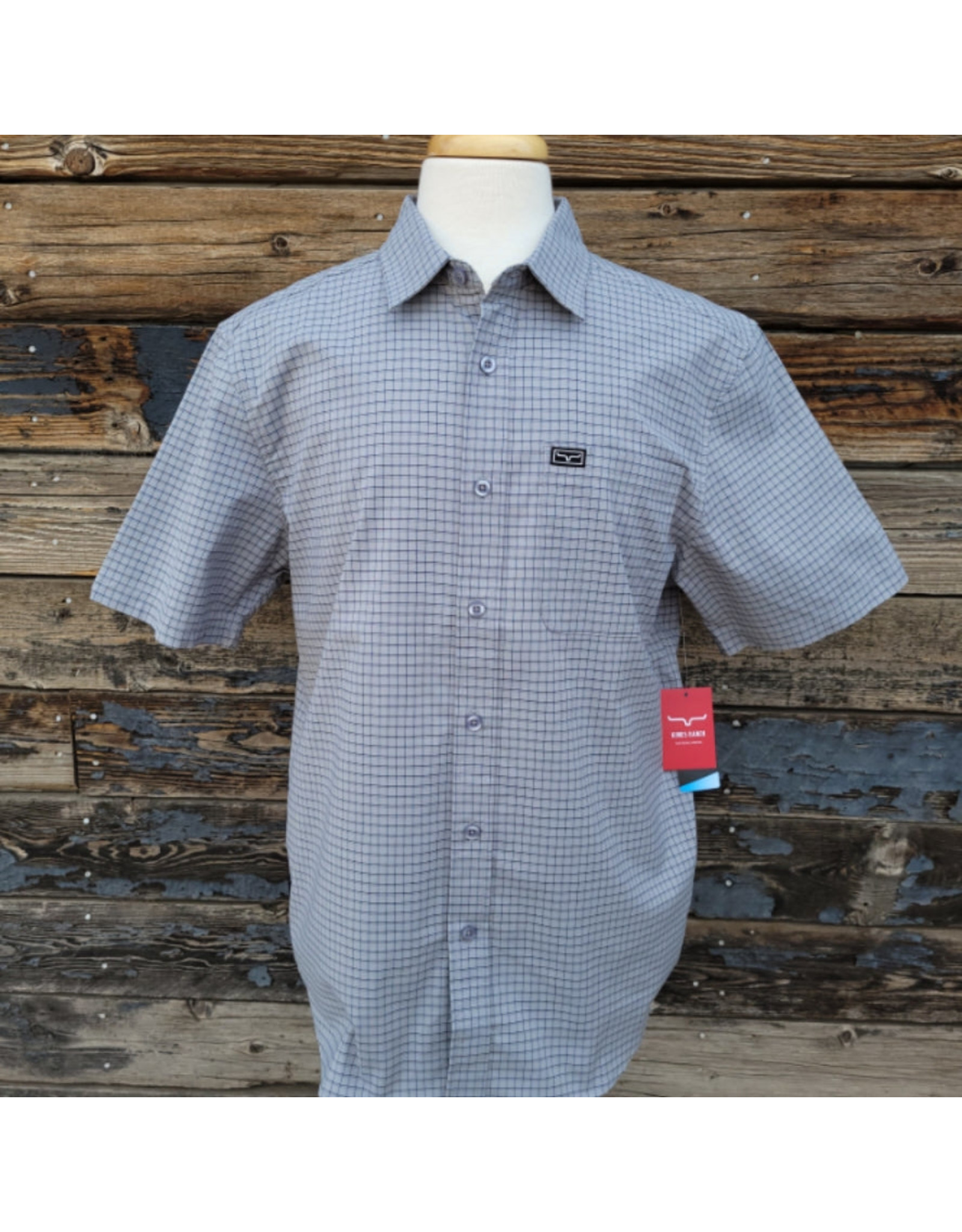 Kimes Ranch Kimes Ranch Men's Spyglass Blue Mini Check Short Sleeve Button-Down Western Shirt