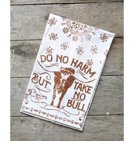 Take No Bull Paisley Print Tea Towel