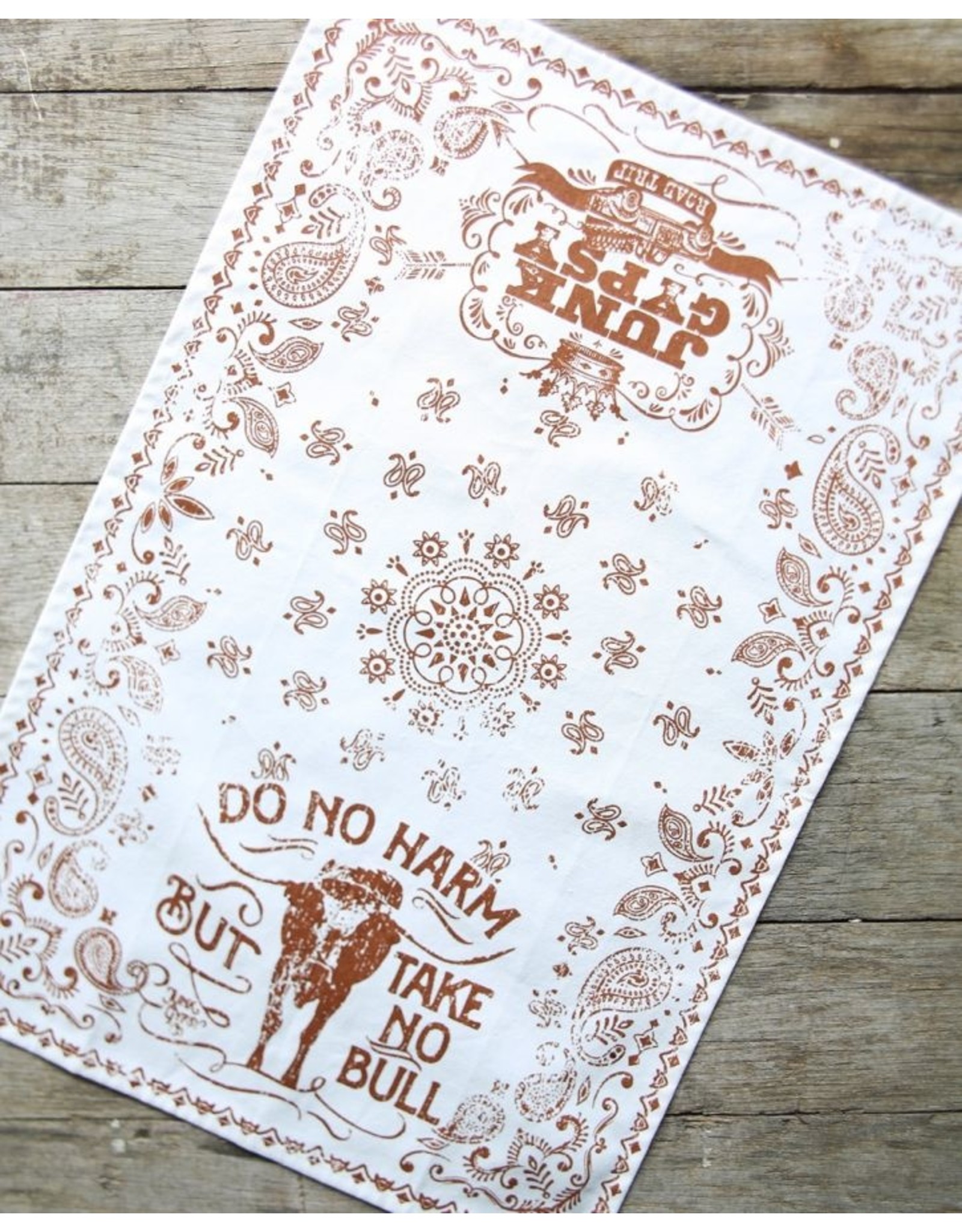 Take No Bull Paisley Print Tea Towel