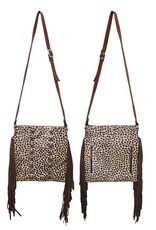 Crossbody Hand Bag 13X14 Leopard Hair On