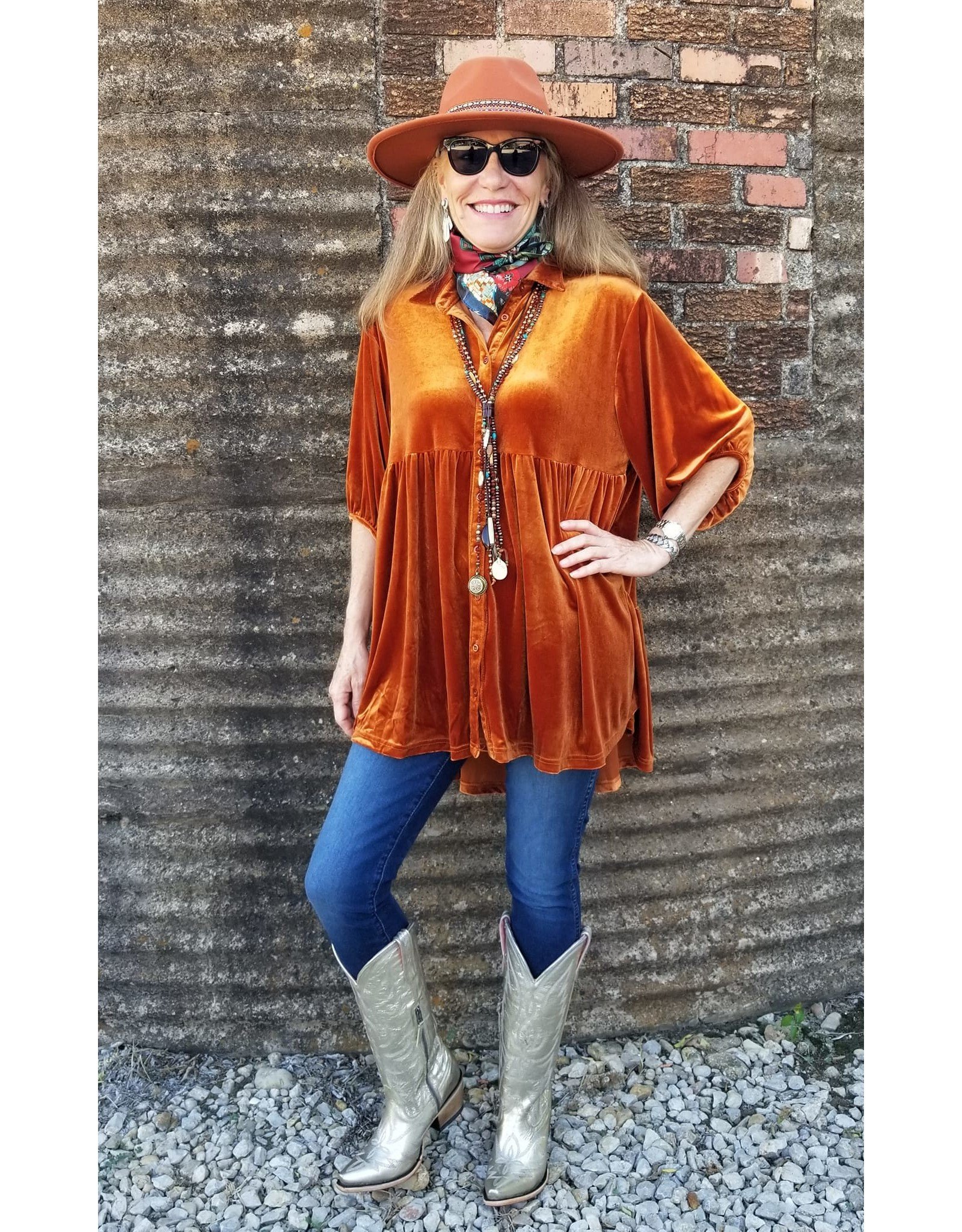 Victorville Tunic with Tiered Back and Hi-Lo Hem