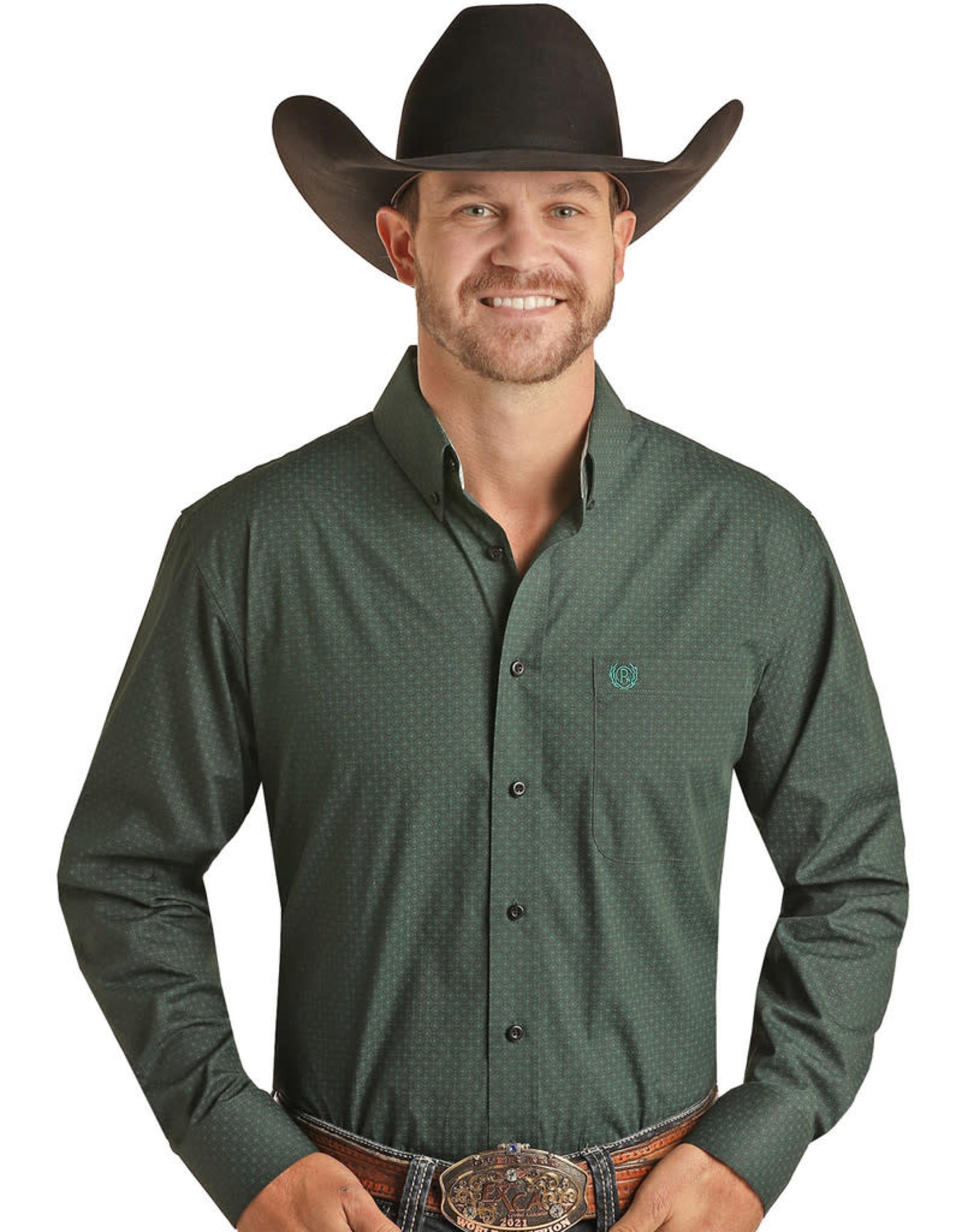 Panhandle Mens Poplin Print Shirt