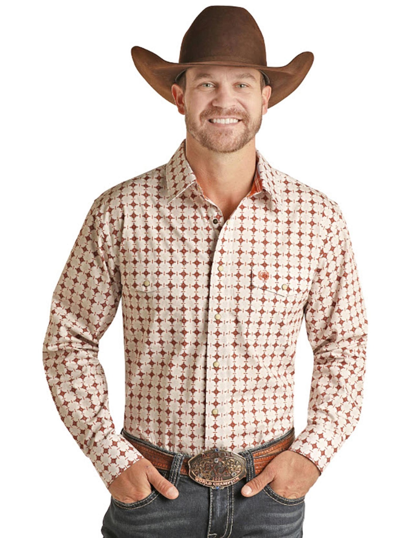 Panhandle Mens Brushed Cotton Print Shirt