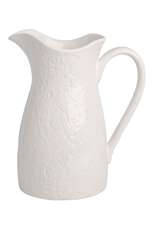 White Debossed Floral Pitcher