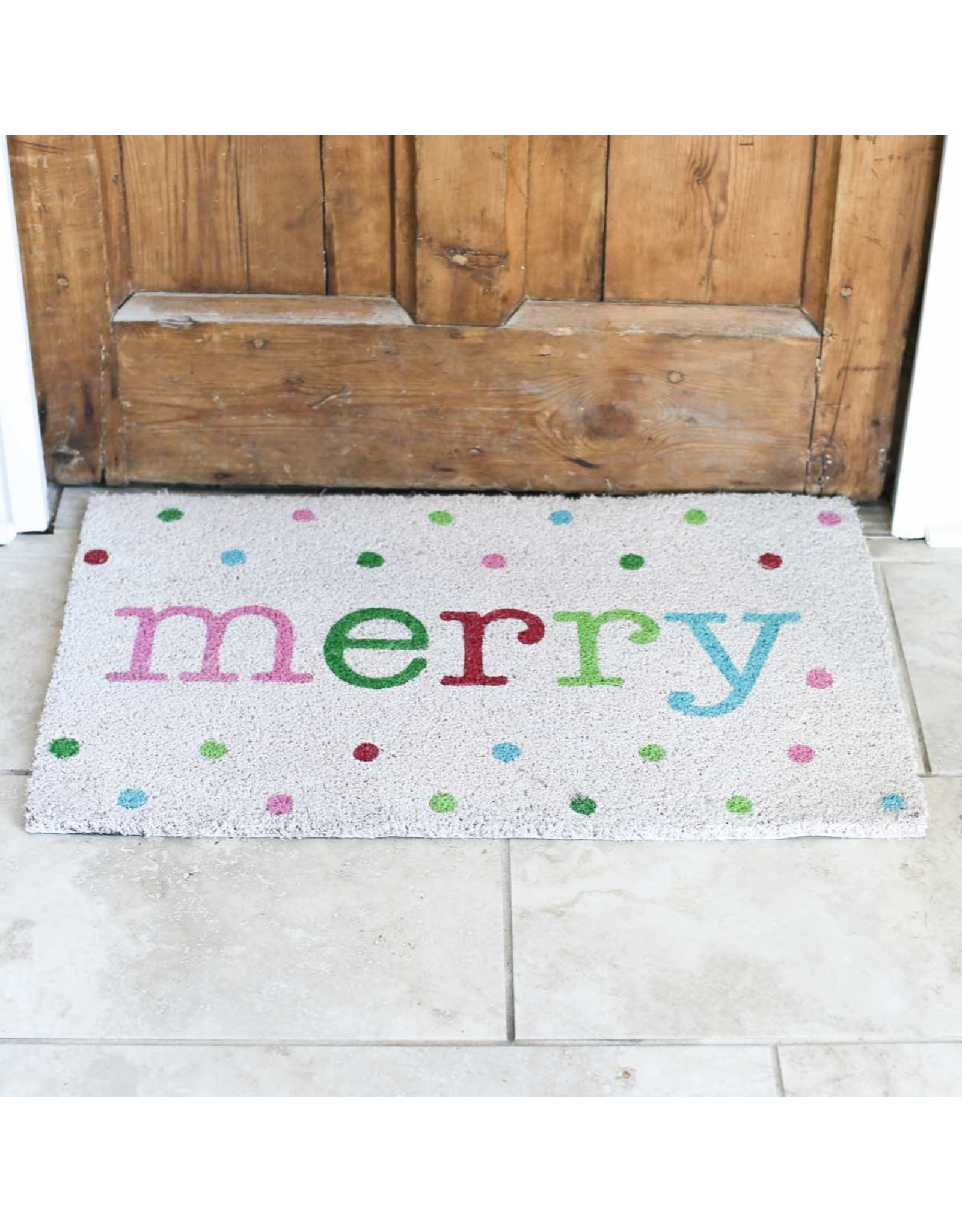 Merry Polka Dot Coir Doormat