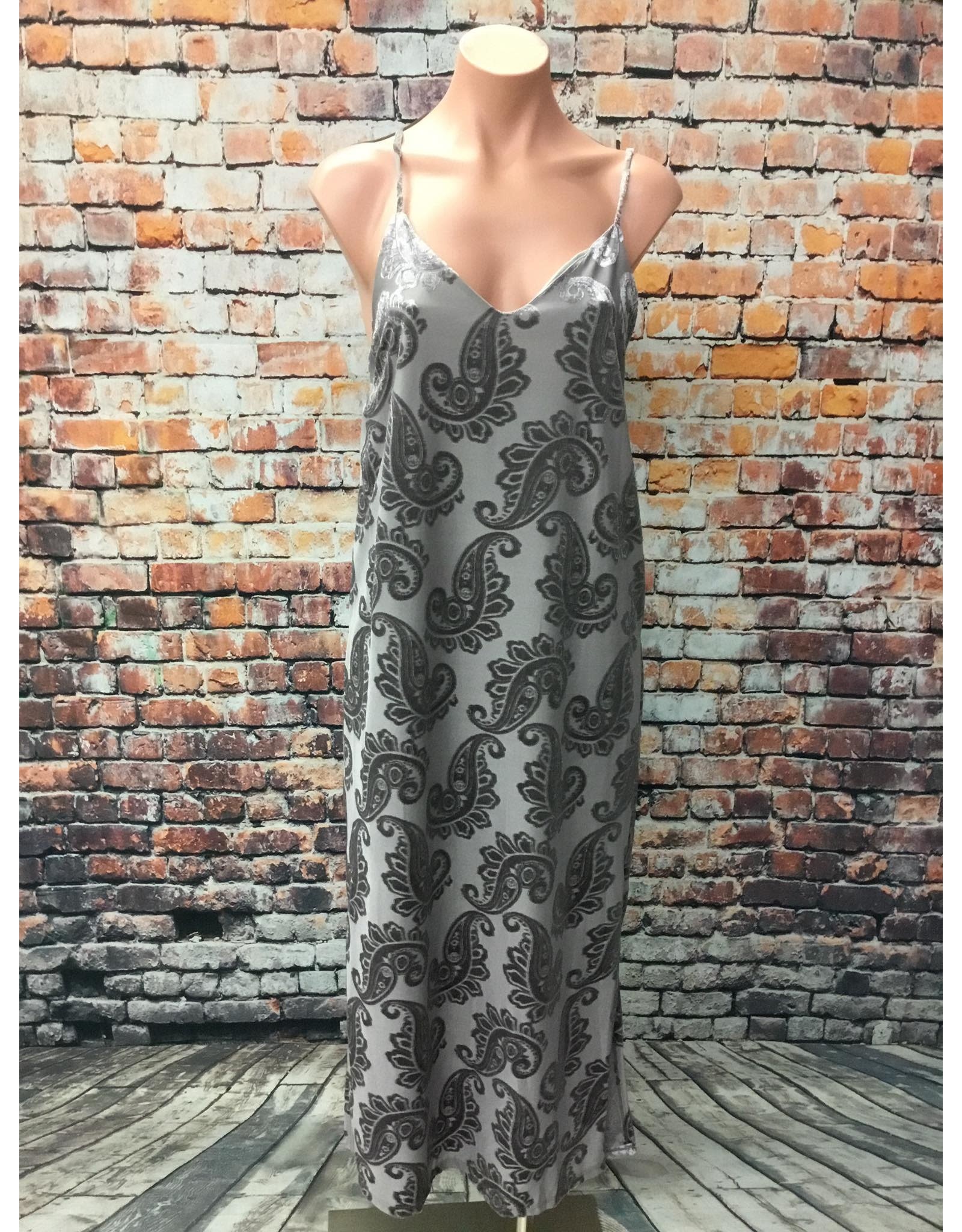 Silver Lavender Cut Velvet Dress