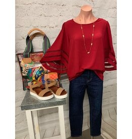 Bell Sleeve Burnout Top