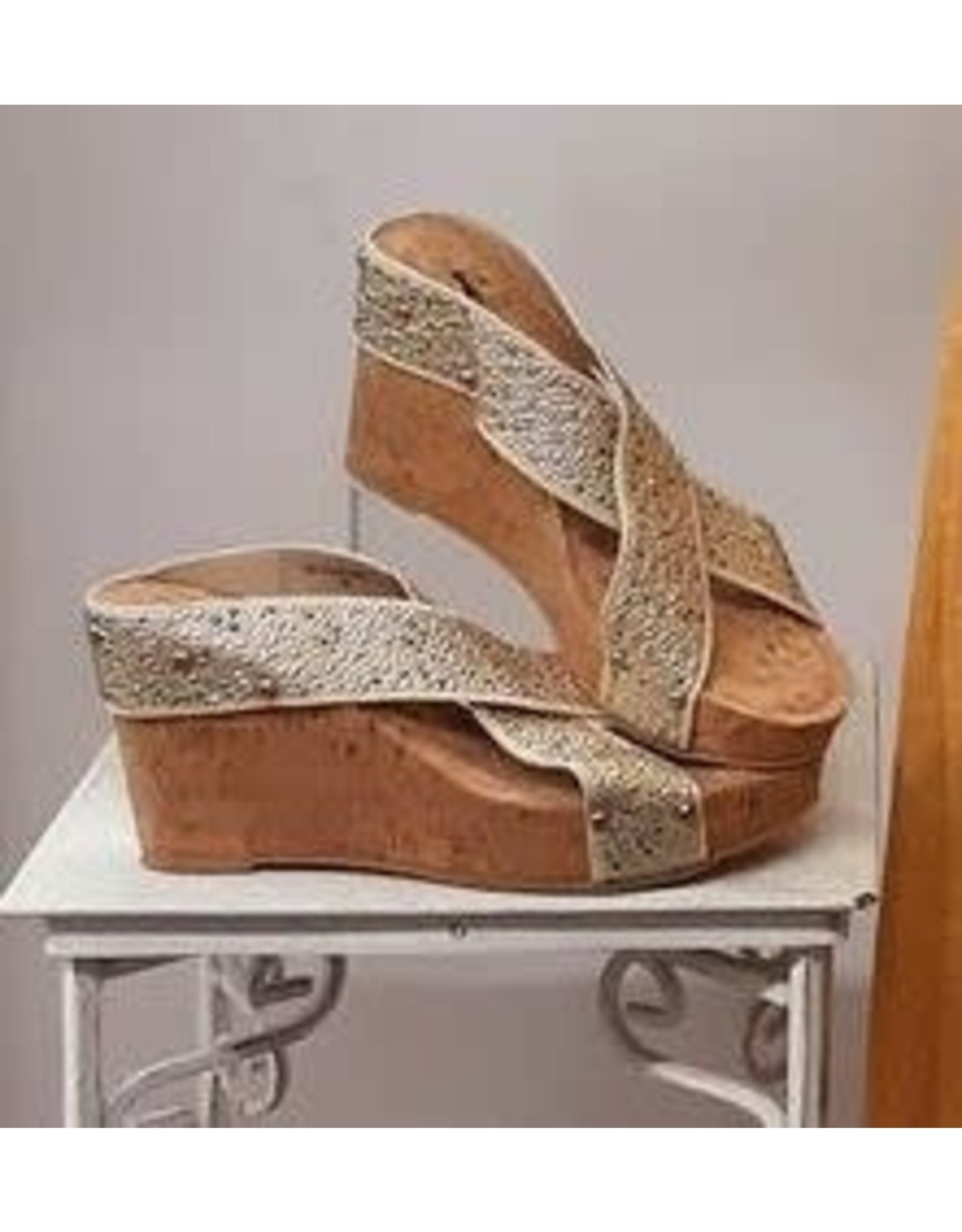 Corkys Silver Beaded Bamboo Wedges