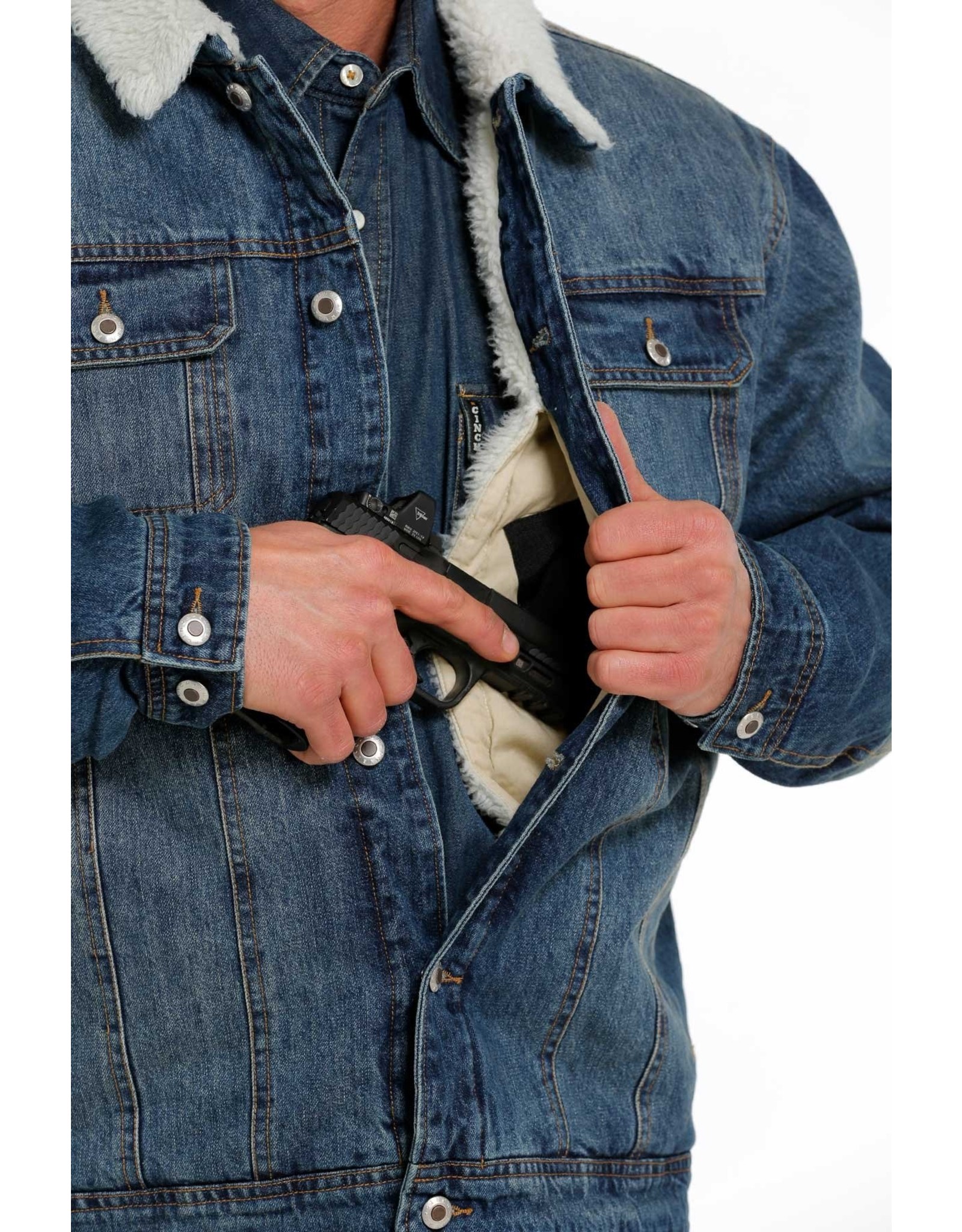 Cinch Cinch Mens Concealed Carry Indigo Denim Trucker Jacket