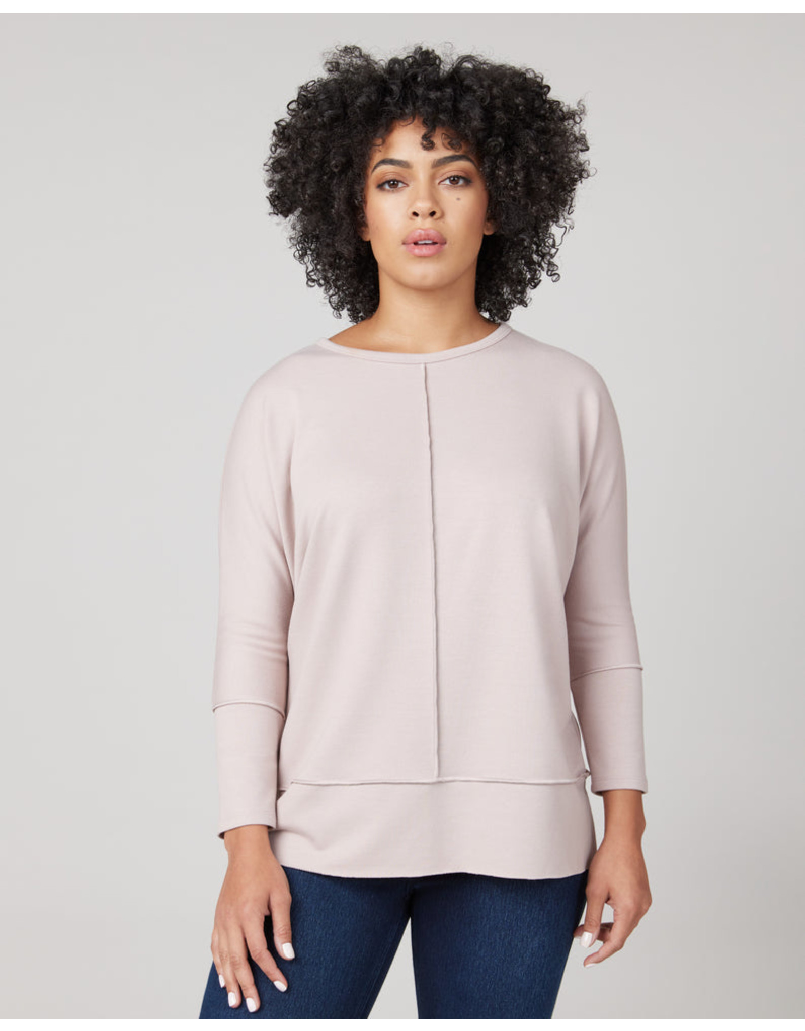 Spanx Top Medium Perfect Length Dolman 3/4 Sleeve Oversized Boyfriend  Sweatshirt