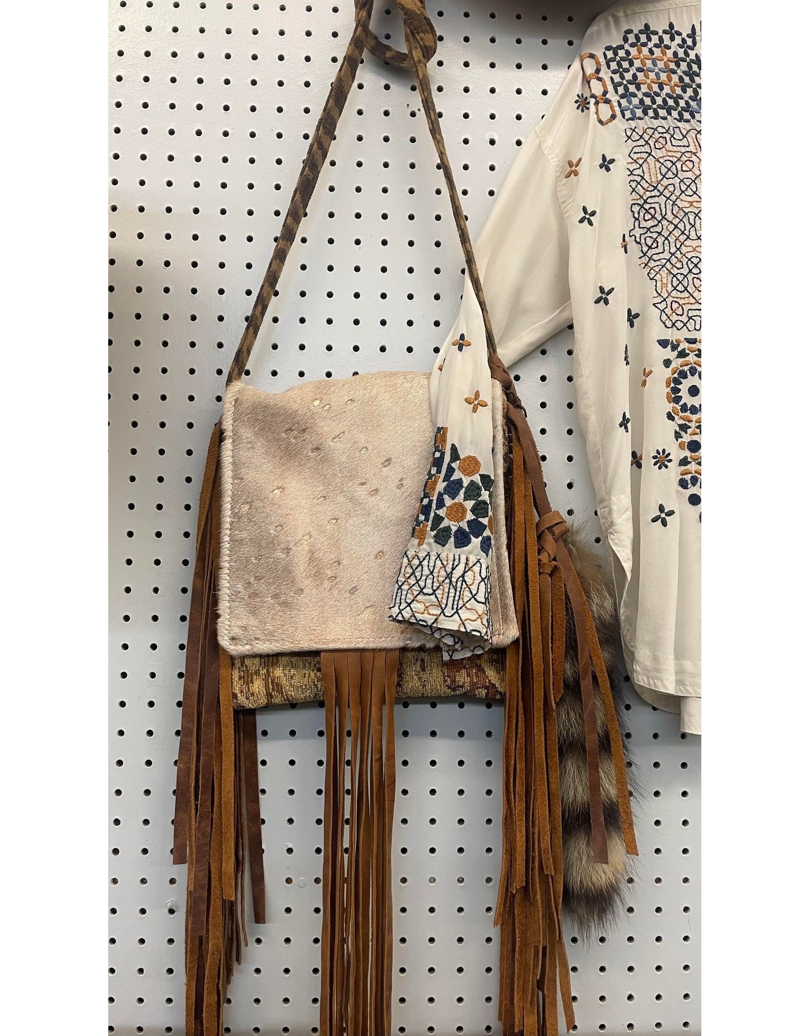 Cross Body Purse with Fringe and Coon Tail