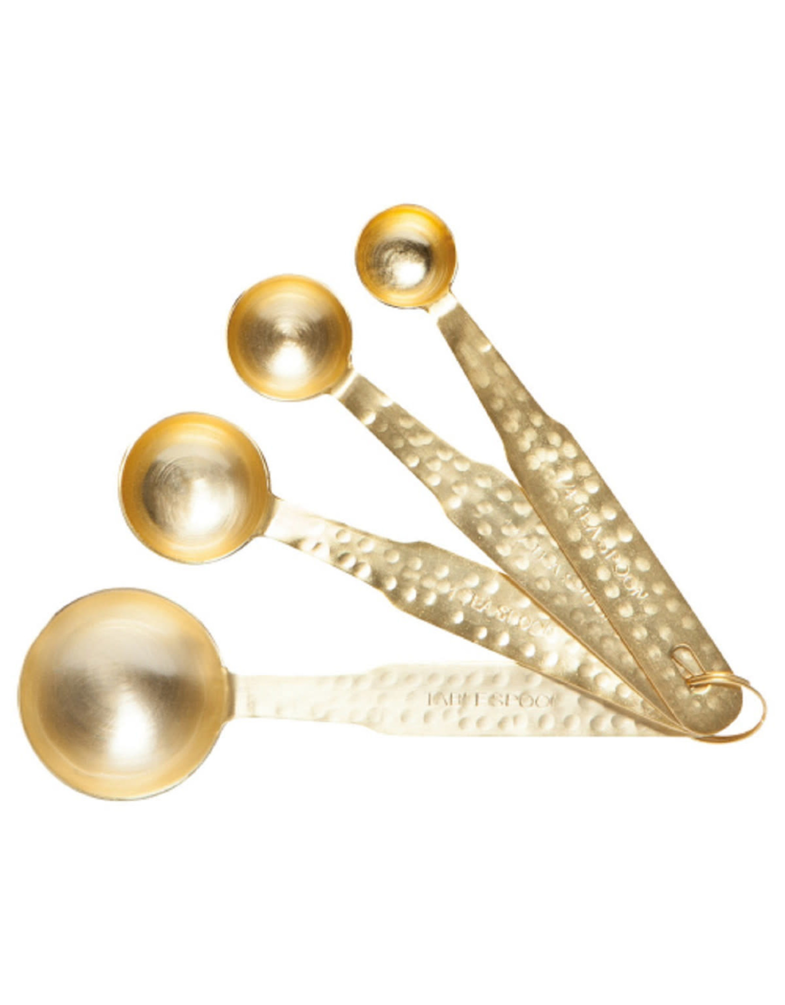 Set of 4 Hammered Gold Measure Spoons BlantonCaldwell