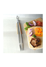 18" Wooden Handle BBQ Tongs