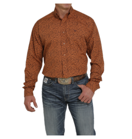 Cinch Cinch Men's Brown Western Gun Patterned Button Up Shirt