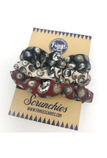 Fringe Scarves Fringe Scrunchies - Pack of 3 Baby Concho Red/Black/Bone