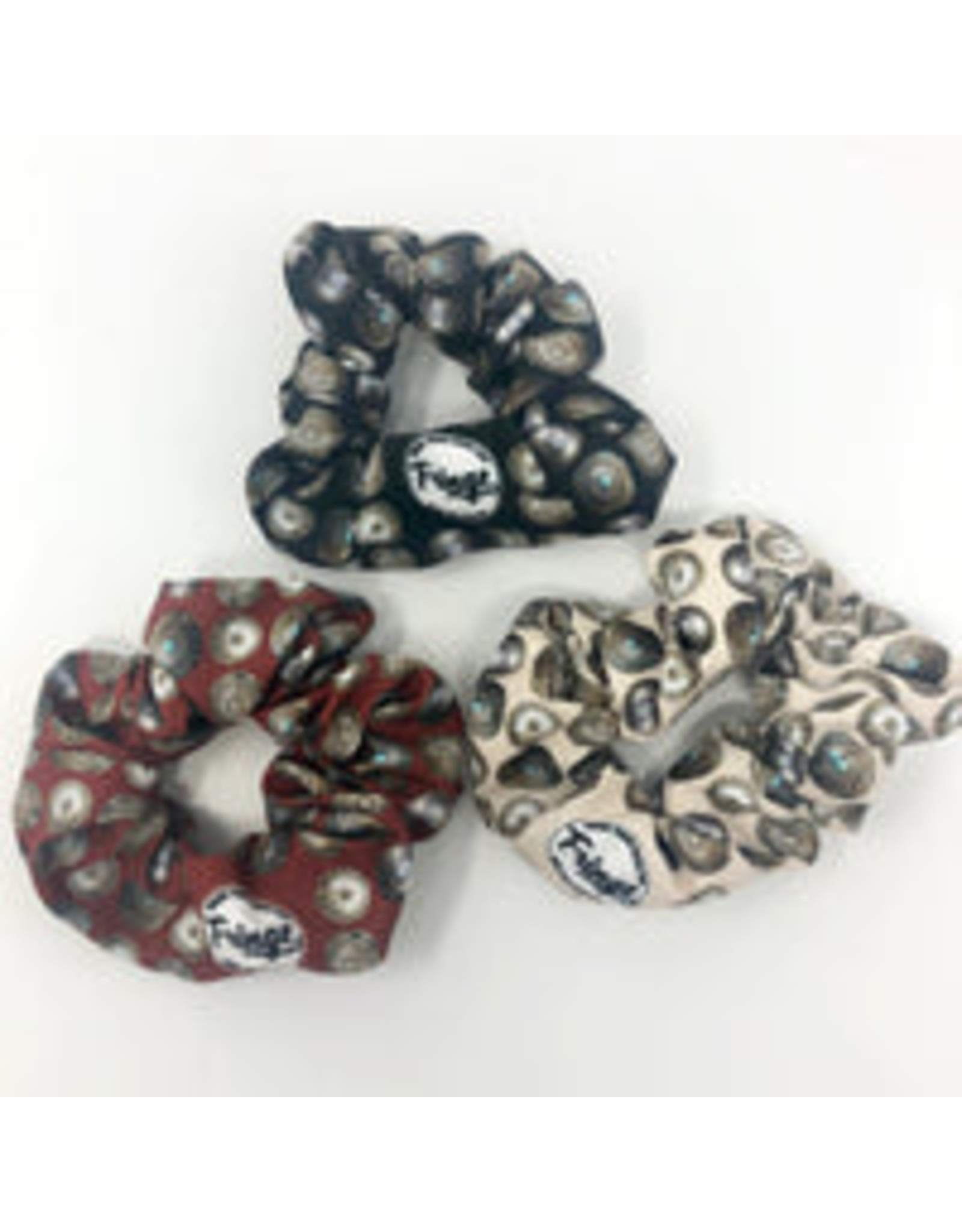 Fringe Scarves Fringe Scrunchies - Pack of 3 Baby Concho Red/Black/Bone